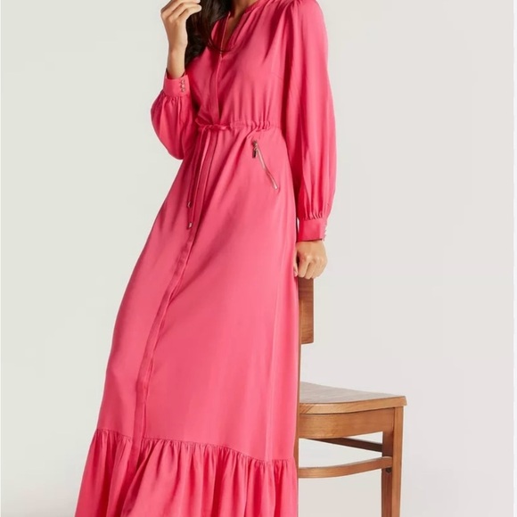 ICONIC London Vibrant Pink Long Sleeve Dress - Picture 6 of 11